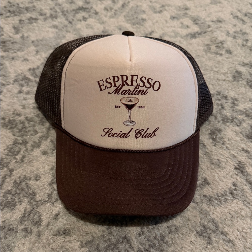 Espresso Martini Social Club Trucker Hat - Brown & Cream